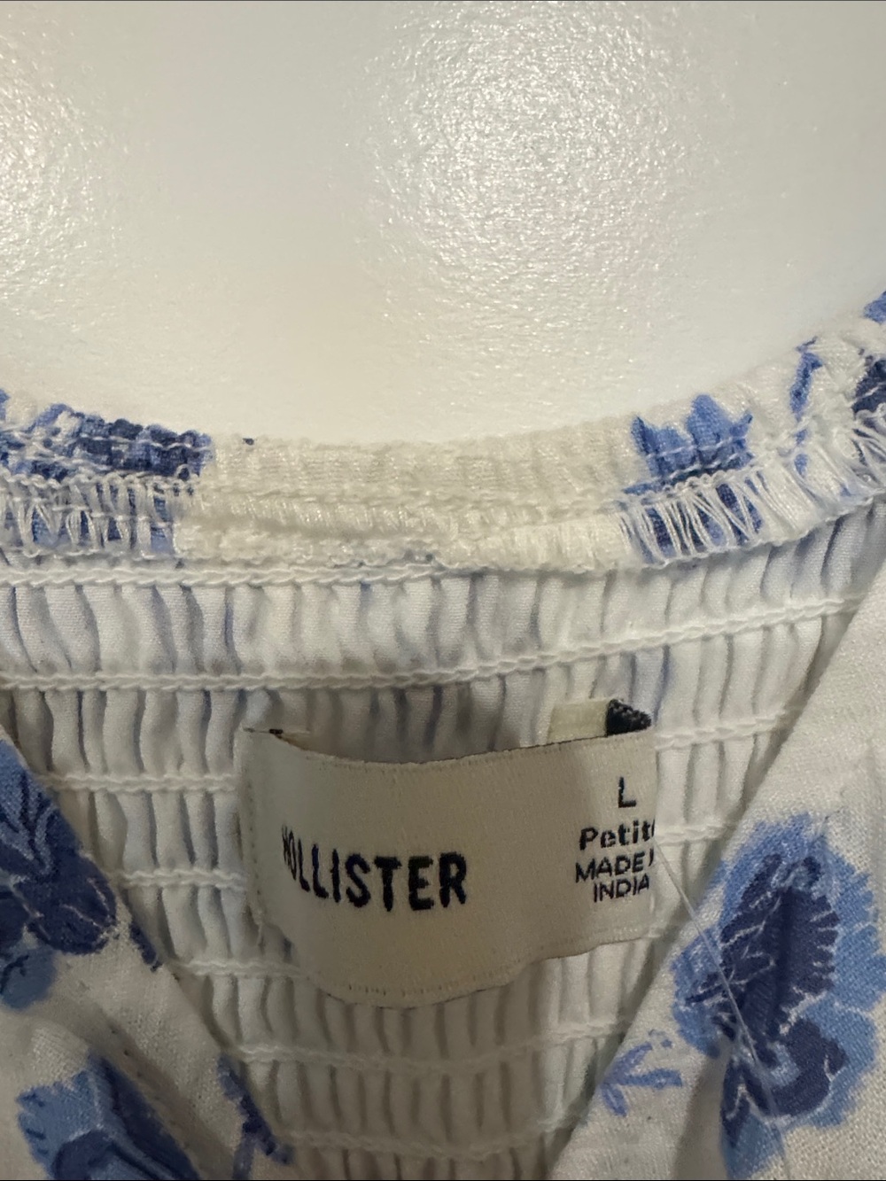 Hollister White Maxi Dress with Blue Floral Print - Picture 3 of 7